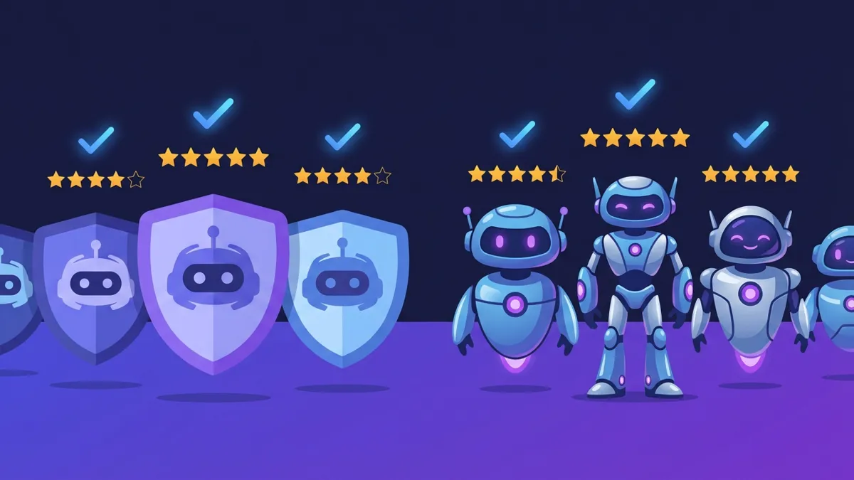 Discord moderation bots comparison with rating stars and shield icons