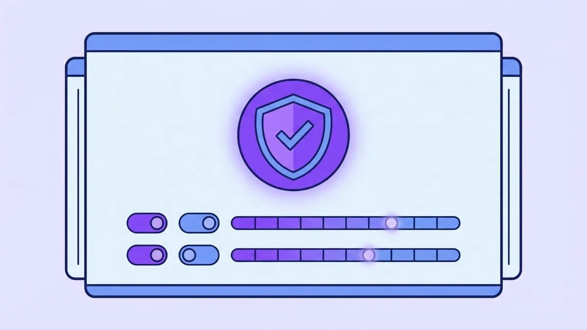 Content filter settings dashboard with protective shield icons