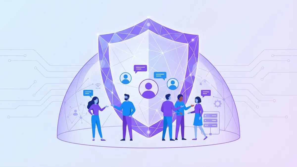 Shield protecting a Discord community from harmful content